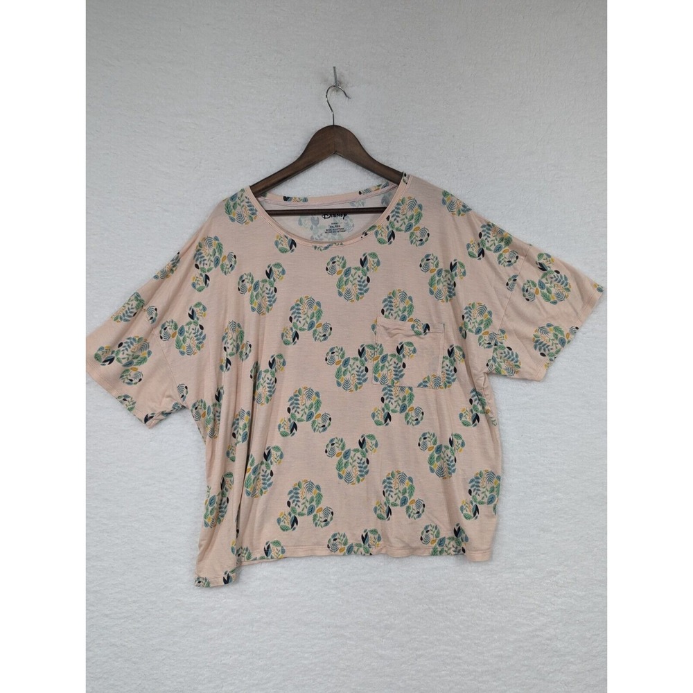 Disney Women's Sleepwear Set Pink W Blue Mickey Pattern Super Soft 2XL - Picture 2 of 15